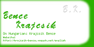 bence krajcsik business card